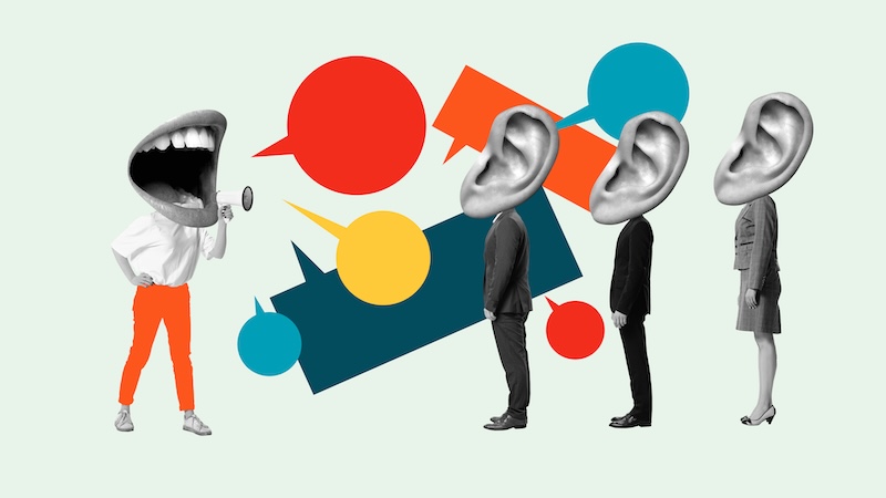 Surreal collage giant mouth shouting at businesspeople with ear heads colorful speech bubbles. Concept of corporate PR, leadership speech, teamwork, media, and modern communication channels. SSUCv3H4sIAAAAAAAACoRSu27cMBDsA+QfDqxNRCQlPlymSO0+SLEiV3eEdeRBpGwEhv891BNMEaQRtLPDmX19fP1yuZAekrfk+fKxRCX24zinPEH2MRS4edrxCYPDqUbeJiGbGgBfR+h8jpOHsQZ7yPYW4I4FDPM4LvDnmiQpQ54TpqWWHbKQ8Vo0NvCU2Ar+ucWXI7Emy4uSIt/n5AOm9O2HDxAskqeKk+Z+4ZAD2sz+ofSC8TH+5/328+scwxWD/b22UbU34YiwtbdXToAzBGeQtr3T5WMF1XyQtHUdl1r0nQI4nAlreN+yRlLX64G20HNqAAS1YoBBSaFBdSfZogM2SE6dlYK2DTcUhFVUFjuulbCsZScZe9WIwQhqDMqdrKSmRnMUIACQ6bXZrUPy+p5xutd7gtn5WK3oLVoYF4KoBgD+ARP89e4xeevDtUJivq1HdijZOIc8LcMkZ71jjA/oy1KeL0OxwQO/QUqF7g688rblpOO98gkxr6vYVYkrl7aETLSNYNqIVirBdSfETtiu8+aLzlrOIVRi++pd3ZVfKiCDlUw1TJWpSkdbXpZmHO+oUUIZhkxy58pUP/8AAAD//wMA3aGD/oYDAAA=